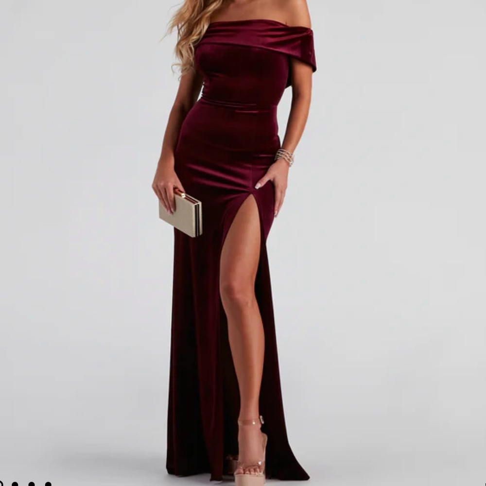 Formal Velvet Off-The-Shoulder Dress